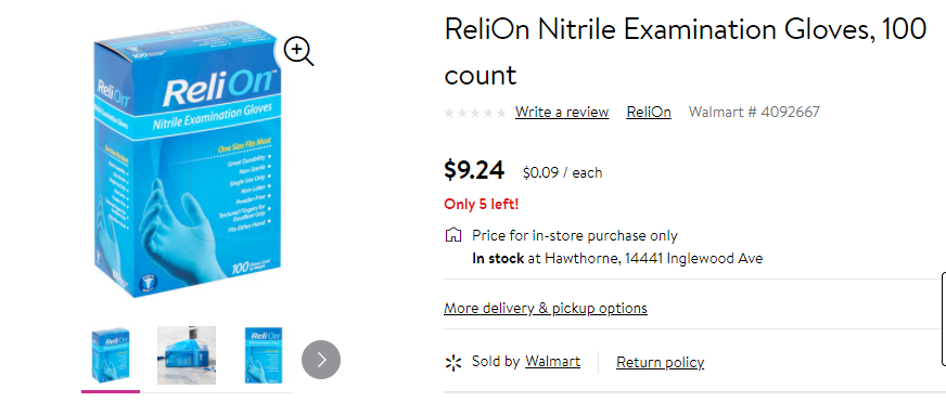 relion nitrile examination gloves